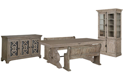 Magnussen - Tinley Park Dove Tail Grey Extendable Rectangular Dining Table With 2 Benches Server And Dining Cabinet - D4646-20-KIT44 view 1