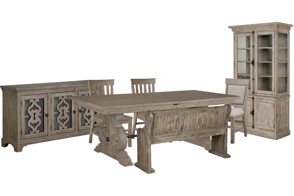 Magnussen - Tinley Park Dove Tail Grey Extendable Rectangular Dining Table With 2 Side Chairs 1 Upholstered Side Chairs Bench Server And Dining Cabinet - D4646-20-KIT34 view 1