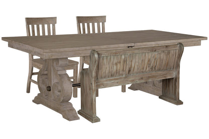 Magnussen - Tinley Park Dove Tail Grey Extendable Rectangular Dining Table With 2 Side Chairs And Bench - D4646-20-KIT16 view 1