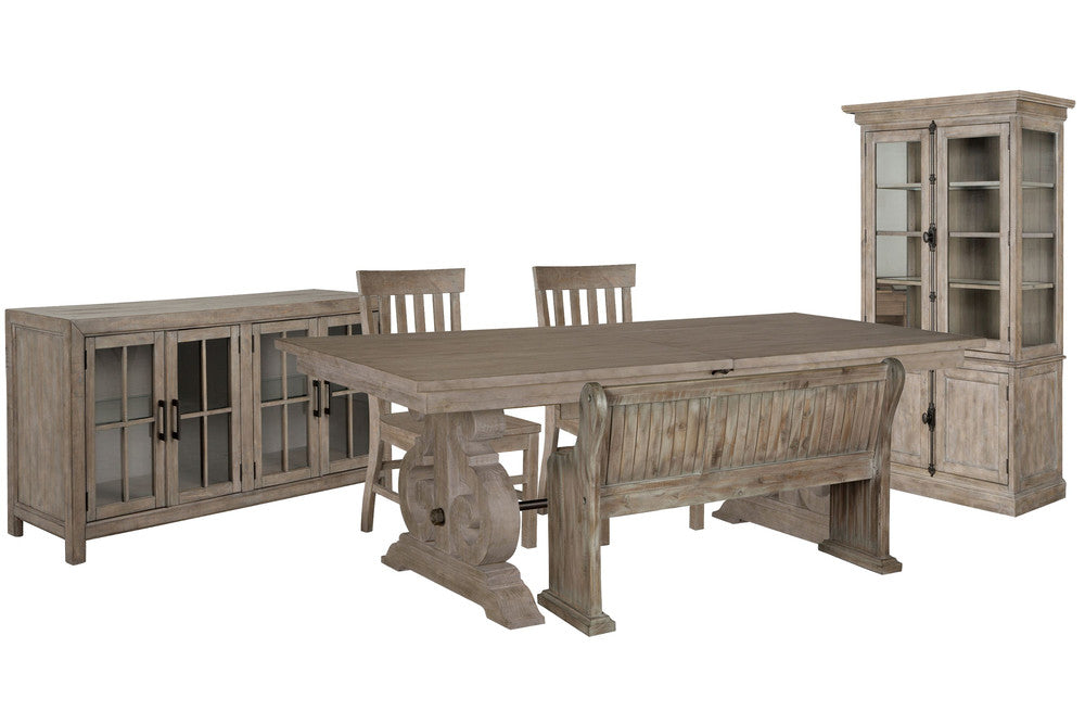 Magnussen - Tinley Park Dove Tail Grey Extendable Rectangular Dining Table With 2 Side Chairs Bench Buffet Curio Cabinet And Dining Cabinet - D4646-20-KIT20 view 1