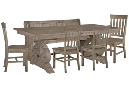Magnussen - Tinley Park Dove Tail Grey Extendable Rectangular Dining Table With 4 Side Chairs And Bench - D4646-20-KIT21 view 1