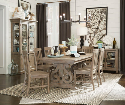 Magnussen - Tinley Park Dove Tail Grey Extendable Rectangular Dining Table With 4 Side Chairs Server And Dining Cabinet - D4646-20-KIT4 view 10