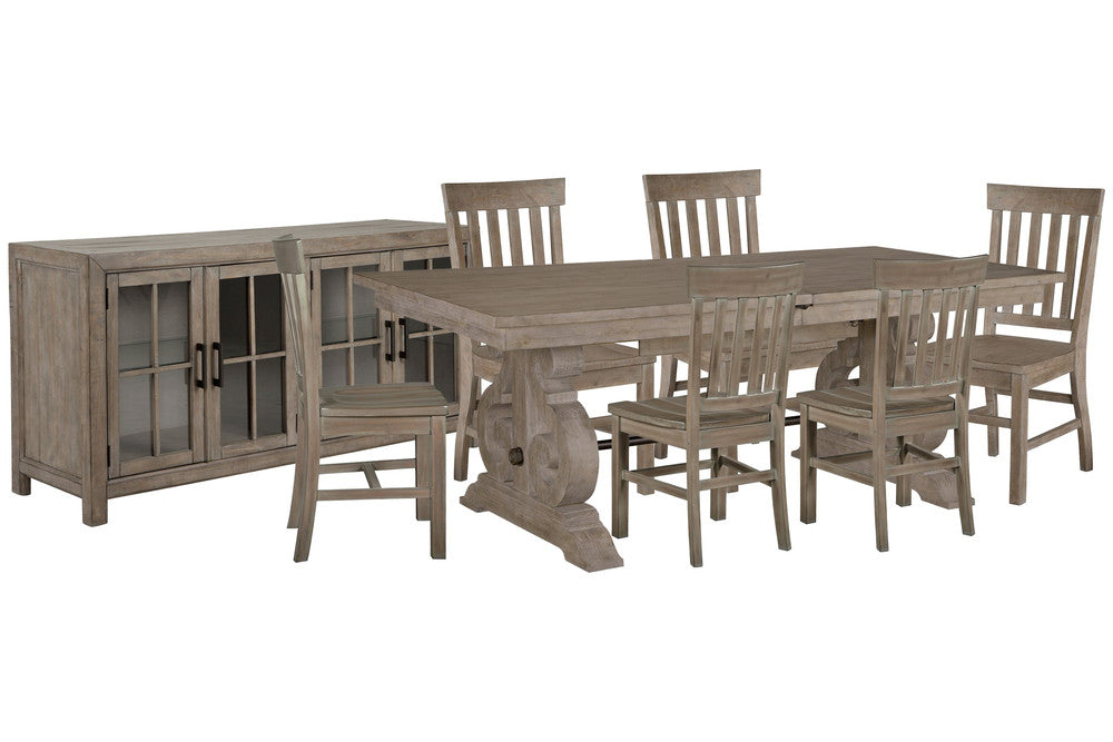 Magnussen - Tinley Park Dove Tail Grey Extendable Rectangular Dining Table With 6 Side Chairs And Buffet Curio Cabinet - D4646-20-KIT8 view 1