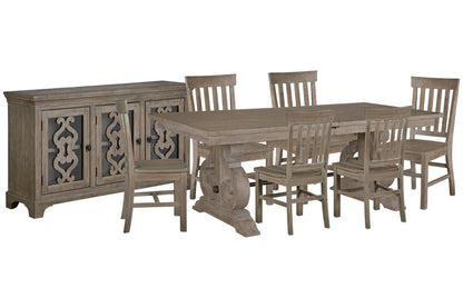Magnussen - Tinley Park Dove Tail Grey Extendable Rectangular Dining Table With 6 Side Chairs And Server - D4646-20-KIT7 view 1