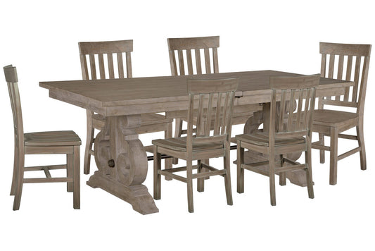 Magnussen - Tinley Park Dove Tail Grey Extendable Rectangular Dining Table With 6 Side Chairs - D4646-20-KIT6 view 1