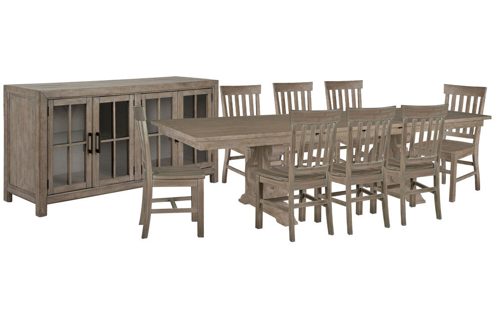 Magnussen - Tinley Park Dove Tail Grey Extendable Rectangular Dining Table With 8 Side Chairs And Buffet Curio Cabinet - D4646-20-KIT13 view 1