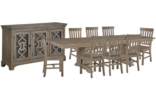 Magnussen - Tinley Park Dove Tail Grey Extendable Rectangular Dining Table With 8 Side Chairs And Server - D4646-20-KIT12 view 1