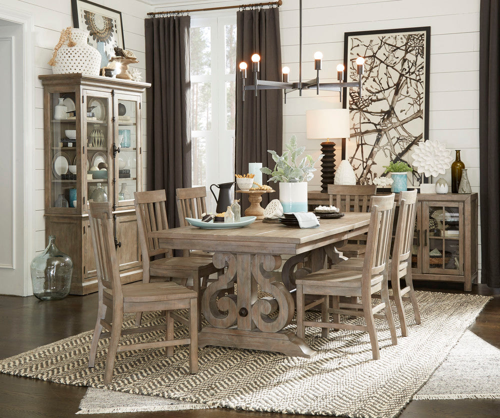 Magnussen - Tinley Park Dove Tail Grey Extendable Rectangular Dining Table With 8 Side Chairs And Server - D4646-20-KIT12 view 9