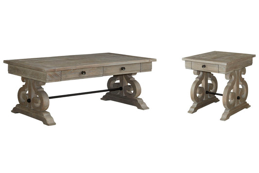 Magnussen - Tinley Park Dove Tail Grey Rectangular Cocktail Table With End Table - T4646-43KIT4 view 1
