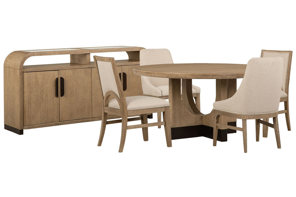 Magnussen - Tristan Swiss Coffee 60" Round Dining Table With 2 Side Chairs 2 Arm Chairs And Sideboard - D5878-23-KIT8 view 1