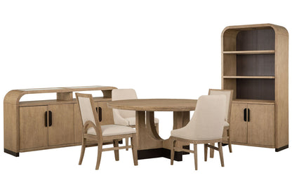 Magnussen - Tristan Swiss Coffee 60" Round Dining Table With 2 Side Chairs 2 Arm Chairs Sideboard And Dining Cabinet - D5878-23-KIT9 view 1