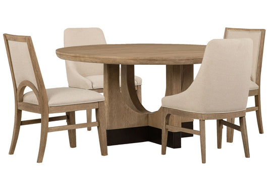 Magnussen - Tristan Swiss Coffee 60" Round Dining Table With 2 Side Chairs And 2 Arm Chairs - D5878-23-KIT7 view 1