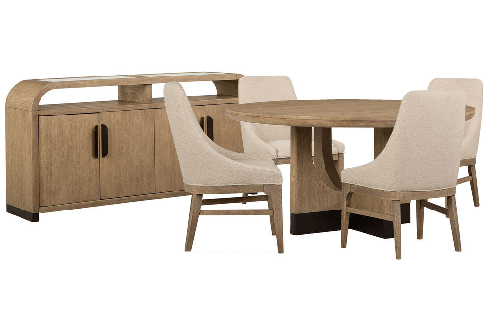 Magnussen - Tristan Swiss Coffee 60" Round Dining Table With 4 Arm Chairs And Sideboard - D5878-23-KIT5 view 1