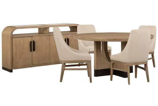 Magnussen - Tristan Swiss Coffee 60" Round Dining Table With 4 Arm Chairs And Sideboard - D5878-23-KIT5 view 1