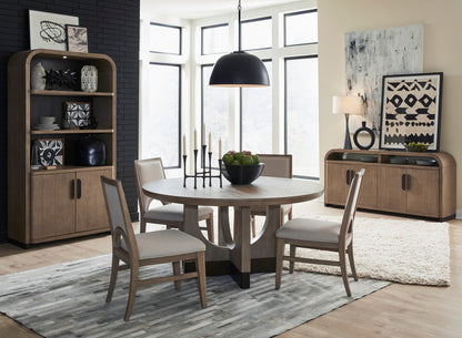 Magnussen - Tristan Swiss Coffee 60" Round Dining Table With 4 Arm Chairs Sideboard And Dining Cabinet - D5878-23-KIT6 view 9