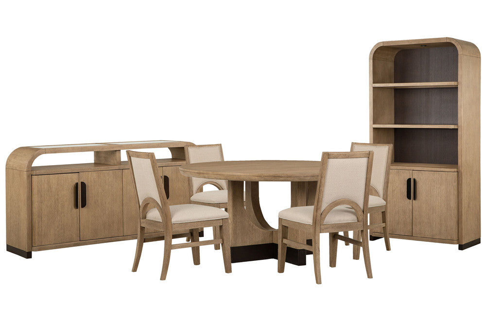 Magnussen - Tristan Swiss Coffee 60" Round Dining Table With 4 Side Chairs Sideboard And Dining Cabinet - D5878-23-KIT3 view 1