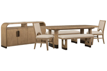 Magnussen - Tristan Swiss Coffee Extendable Trestle Dining Table With 2 Benches 2 Side Chairs And Sideboard - D5878-21-KIT29 view 1