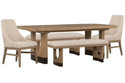 Magnussen - Tristan Swiss Coffee Extendable Trestle Dining Table With 2 Benches And 2 Arm Chairs - D5878-21-KIT31 view 1