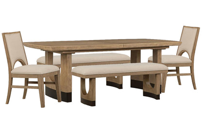 Magnussen - Tristan Swiss Coffee Extendable Trestle Dining Table With 2 Benches And 2 Side Chairs - D5878-21-KIT28 view 1