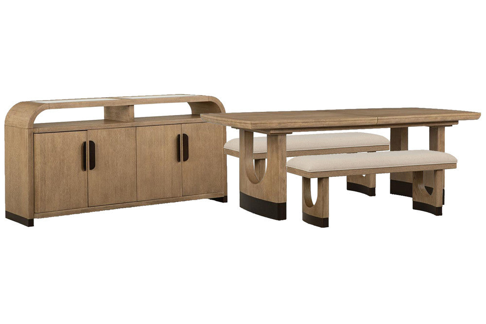 Magnussen - Tristan Swiss Coffee Extendable Trestle Dining Table With 2 Benches And Sideboard - D5878-21-KIT26 view 1
