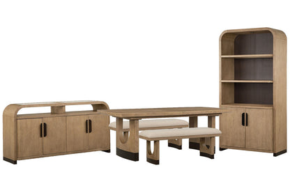 Magnussen - Tristan Swiss Coffee Extendable Trestle Dining Table With 2 Benches Sideboard And Dining Cabinet - D5878-21-KIT27 view 1