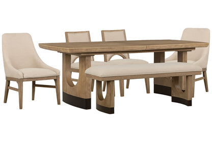 Magnussen - Tristan Swiss Coffee Extendable Trestle Dining Table With 2 Side Chairs 2 Arm Chairs And Bench - D5878-21-KIT22 view 1