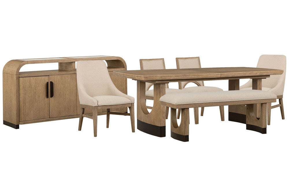 Magnussen - Tristan Swiss Coffee Extendable Trestle Dining Table With 2 Side Chairs 2 Arm Chairs Bench And Sideboard - D5878-21-KIT23 view 1