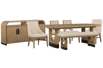 Magnussen - Tristan Swiss Coffee Extendable Trestle Dining Table With 2 Side Chairs 2 Arm Chairs Bench And Sideboard - D5878-21-KIT23 view 1