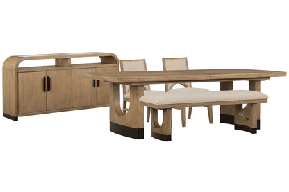 Magnussen - Tristan Swiss Coffee Extendable Trestle Dining Table With 2 Side Chairs Bench And Sideboard - D5878-21-KIT17 view 1