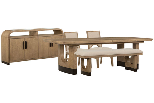 Magnussen - Tristan Swiss Coffee Extendable Trestle Dining Table With 2 Side Chairs Bench And Sideboard - D5878-21-KIT17 view 1
