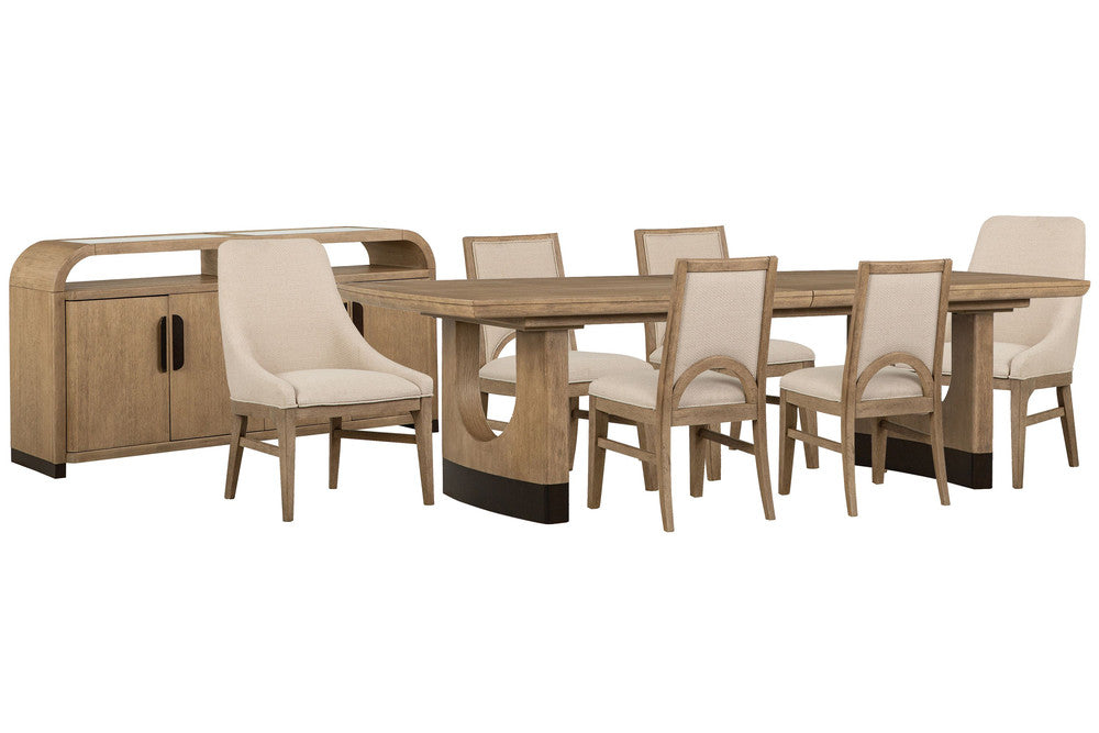 Magnussen - Tristan Swiss Coffee Extendable Trestle Dining Table With 4 Side Chairs 2 Arm Chairs And Sideboard - D5878-21-KIT11 view 1