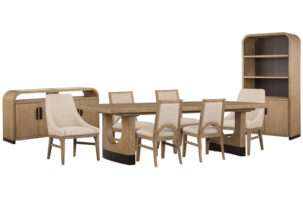 Magnussen - Tristan Swiss Coffee Extendable Trestle Dining Table With 4 Side Chairs 2 Arm Chairs Sideboard And Dining Cabinet - D5878-21-KIT12 view 1