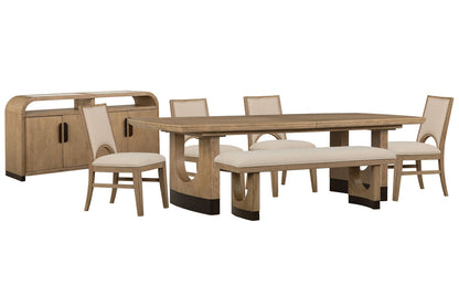 Magnussen - Tristan Swiss Coffee Extendable Trestle Dining Table With 4 Side Chairs Bench And Sideboard - D5878-21-KIT20 view 1