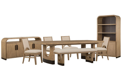 Magnussen - Tristan Swiss Coffee Extendable Trestle Dining Table With 4 Side Chairs Bench Sideboard And Dining Cabinet - D5878-21-KIT21 view 1