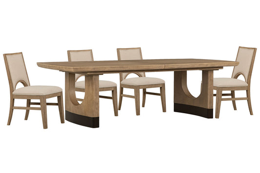 Magnussen - Tristan Swiss Coffee Extendable Trestle Dining Table With 4 Side Chairs - D5878-21-KIT1 view 1