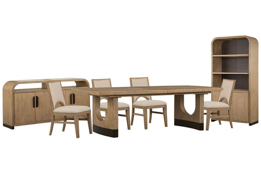 Magnussen - Tristan Swiss Coffee Extendable Trestle Dining Table With 4 Side Chairs Sideboard And Dining Cabinet - D5878-21-KIT3 view 1