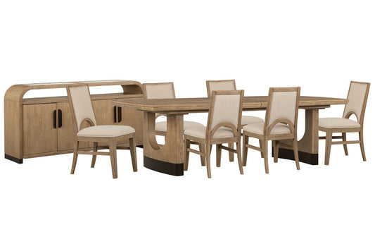 Magnussen - Tristan Swiss Coffee Extendable Trestle Dining Table With 6 Side Chairs And Sideboard - D5878-21-KIT5 view 1