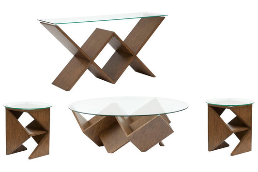 Magnussen - Vector Russet Round Cocktail Table 2 Accent Tables With Sofa Table - T6502-45-KIT3 view 1