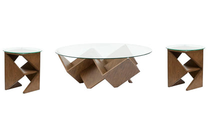 Magnussen - Vector Russet Round Cocktail Table With 2 Accent Tables - T6502-45-KIT2 view 1