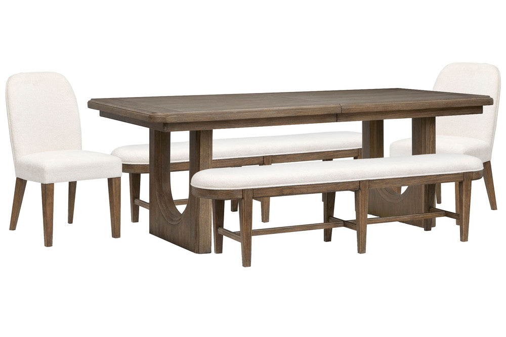 Magnussen - Westbourne Dark Umber Extendable Trestle Dining Table With 2 Benches And 2 Host Chairs - D5888-21-KIT21 view 1