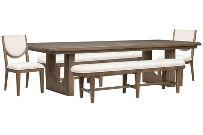 Magnussen - Westbourne Dark Umber Extendable Trestle Dining Table With 2 Benches And 2 Side Chairs - D5888-21-KIT19 view 1