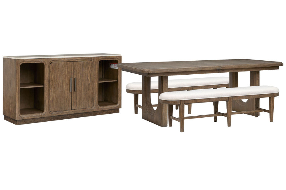Magnussen - Westbourne Dark Umber Extendable Trestle Dining Table With 2 Benches And Sideboard - D5888-21-KIT18 view 1