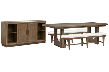 Magnussen - Westbourne Dark Umber Extendable Trestle Dining Table With 2 Benches And Sideboard - D5888-21-KIT18 view 1