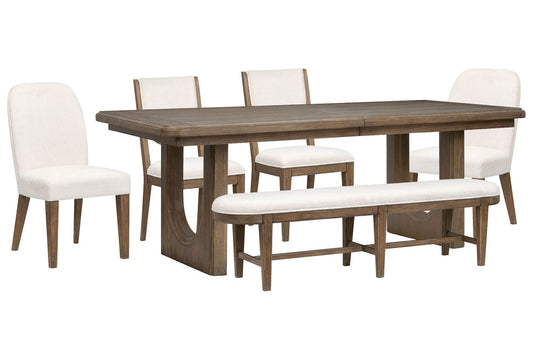 Magnussen - Westbourne Dark Umber Extendable Trestle Dining Table With 2 Side Chairs 2 Host Chairs And Bench - D5888-21-KIT15 view 1
