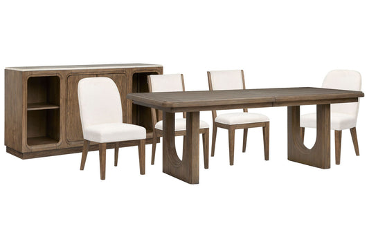 Magnussen - Westbourne Dark Umber Extendable Trestle Dining Table With 2 Side Chairs 2 Host Chairs And Sideboard - D5888-21-KIT8 view 1