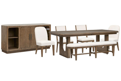Magnussen - Westbourne Dark Umber Extendable Trestle Dining Table With 2 Side Chairs 2 Host Chairs Bench And Sideboard - D5888-21-KIT16 view 1