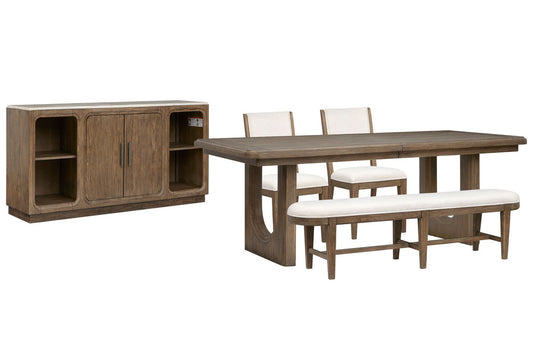 Magnussen - Westbourne Dark Umber Extendable Trestle Dining Table With 2 Side Chairs Bench And Sideboard - D5888-21-KIT10 view 1