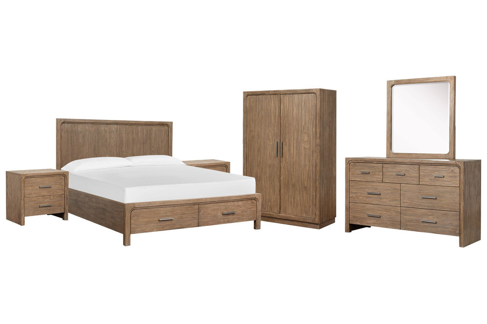 Magnussen - Westbourne Dark Umber King Panel Storage Bed 2 Nightstands Drawer Dresser With Portrait Mirror And Armoire - B5888-64A-KIT6 view 1