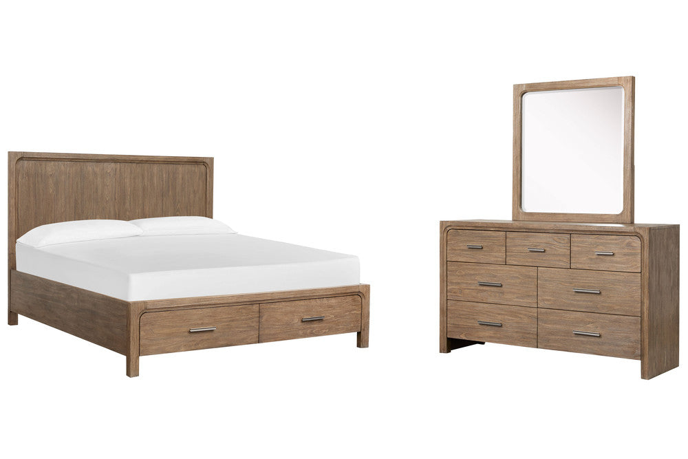 Magnussen - Westbourne Dark Umber King Panel Storage Bed And Drawer Dresser With Portrait Mirror - B5888-64A-KIT3 view 1