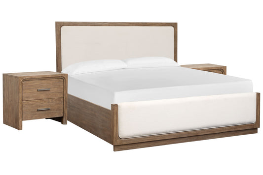 Magnussen - Westbourne Dark Umber King Upholstered Panel Bed With 2 Nightstands - B5888-65-KIT2 view 1